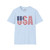USA Flag Graphic Softstyle T-Shirt – Patriotic American Stars & Stripes Tee United States of America