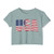 USA Flag Graphic Crop Top T-Shirt – Patriotic American Stars & Stripes Women's Festival Tee United States of America
