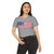 USA Flag Graphic Crop Top T-Shirt – Patriotic American Stars & Stripes Women's Festival Tee United States of America