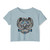 Police Badge Shield Star Eagle Crop Top T-Shirt - Thin Blue Line Memorial Law Enforcement Women's Festival Tee