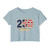 United States of America 250th Anniversary Crop Top T-Shirt — Patriotic American Flag Celebration Women's Tee Semiquincentennial