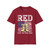 RED Remember Everyone Deployed USA Patriotic Military Boots Tribute Softstyle T-Shirt — "Until They Come Home"