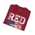 RED Remember Everyone Deployed USA Patriotic Military Boots Tribute Softstyle T-Shirt — "Until They Come Home"