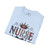 Nurse Crown Stethoscope Softstyle T‑Shirt — Retro Floral Nursing Tee