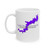 Lake Wallenpaupack Pocono Mountains PA Map Mug - Purple Lake Silhouette Grey White Coffee Cup 11oz 15oz