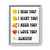 I Miss You I Want You I Need You I Love You Always Gallery Canvas Wraps Vertical Frame
