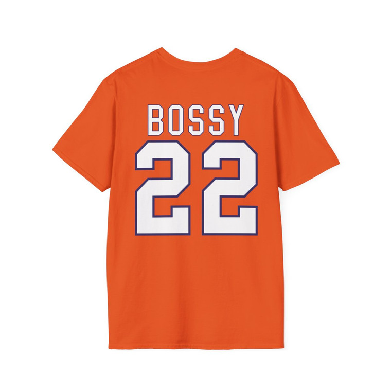 Mike Bossy 22 White & Blue Print New York Islanders Pocket 22 Unisex Softstyle T-Shirt