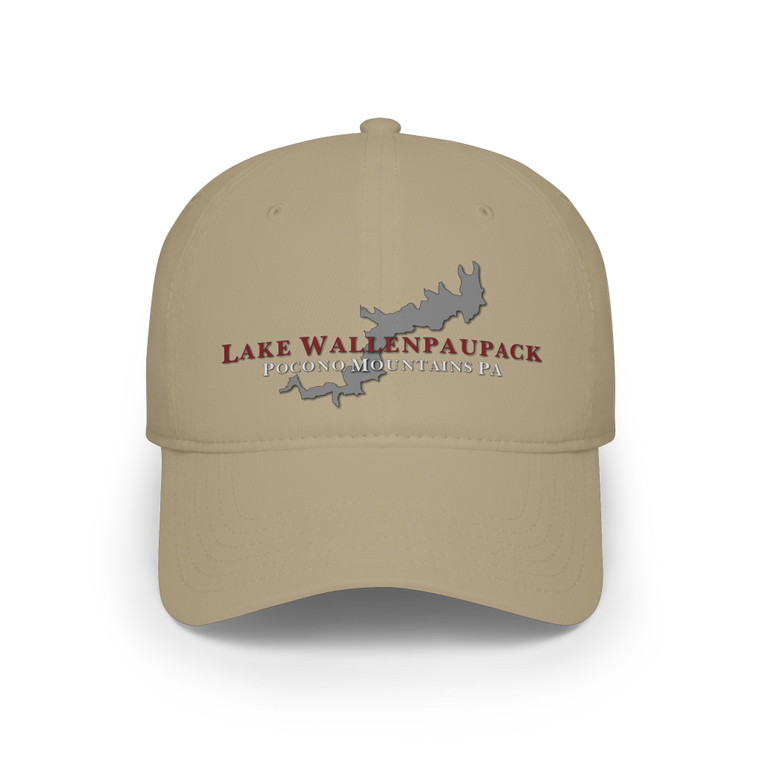 Lake Wallenpaupack Pocono Mountains PA Pennsylvania Grey Red Print Low Profile Baseball Cap
