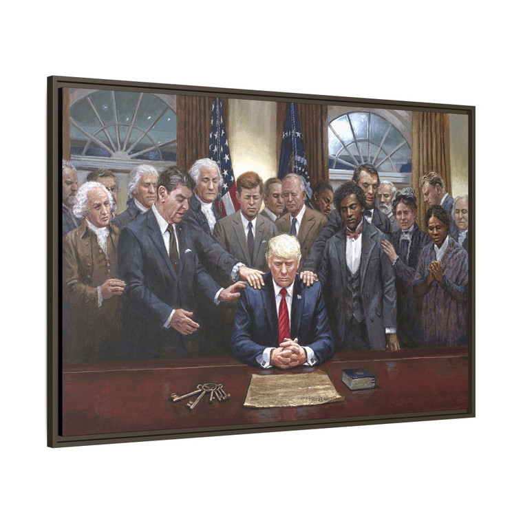 Historical Patriots Have Trump's Back President Donald J Trump Kennedy JFK, Reagan Washington Lincoln King MLK Gallery Canvas Wraps, Horizontal Frame