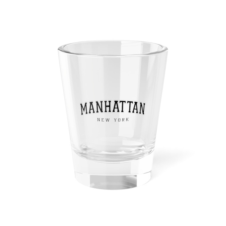 Manhattan New York College Letterman New York City Shot Glass, 1.5oz