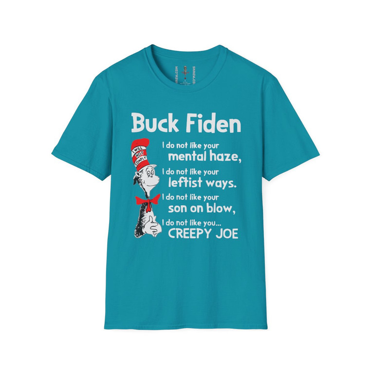 Buck Fiden Cat Rhyme Sleepy Creepy Crooked Pedo Joe O'Briben Unisex Softstyle T-Shirt