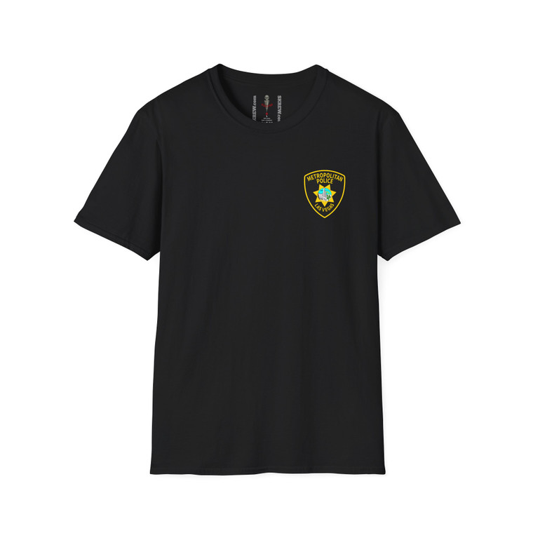 Las Vegas Nevada Metropolitan Police Patch Softstyle T-Shirt - Law Enforcement Small Chest Emblem Tee