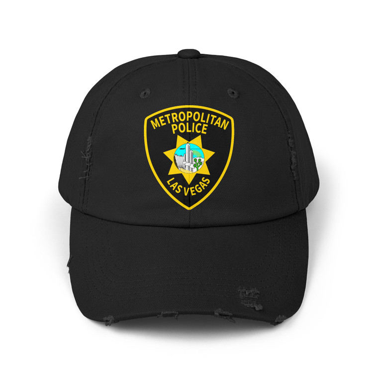 Las Vegas Nevada Metropolitan Police Patch Distressed Cap - Law Enforcement Small Chest Emblem Baseball Hat