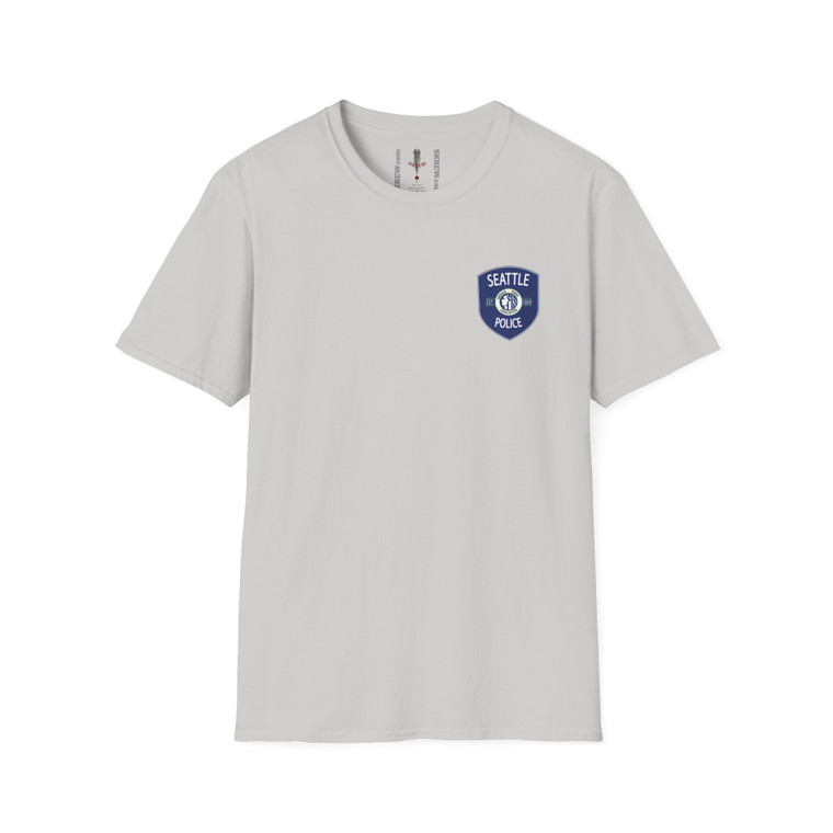 Seattle Washington Police Patch Softstyle T-Shirt - Law Enforcement Small Chest Emblem Tee