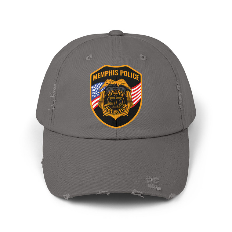 Memphis Tennessee Police Patch Distressed Cap - Law Enforcement Small Emblem Baseball Hat