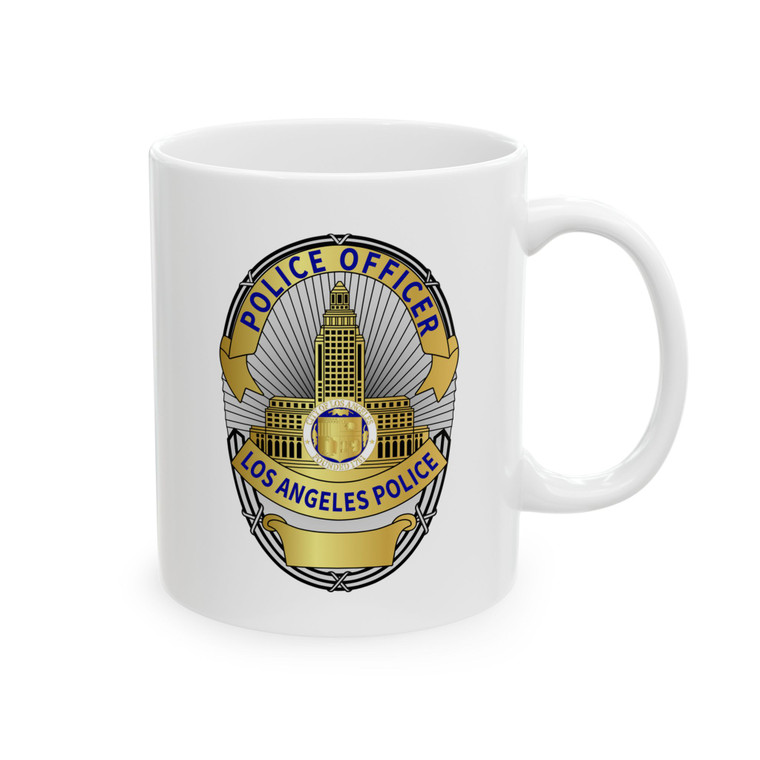 Los Angeles Police Department Shield Logo White Coffee Mug - LAPD Law Enforcement Badge Emblem Cup 11oz 15oz