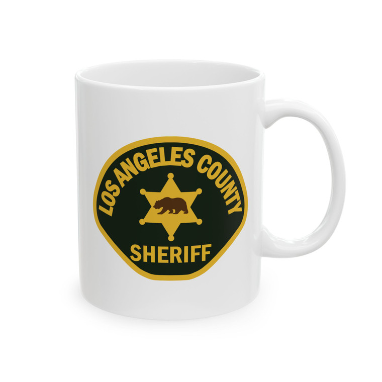 Los Angeles County Sheriff Patch Logo Black Mug - Law Enforcement Coffee Cup 11oz 15oz
