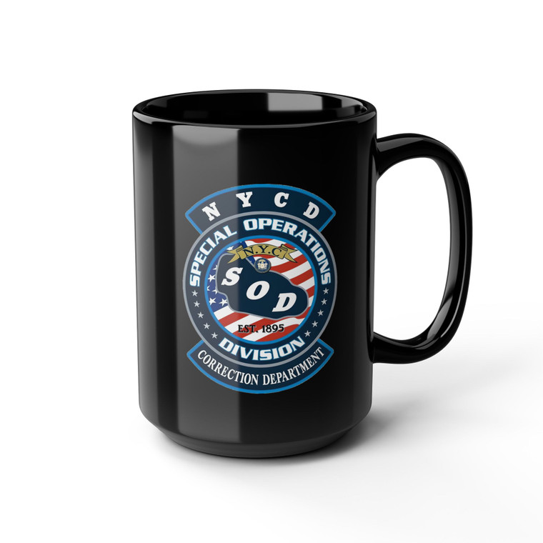 NYCDOC Special Operations Division Department of Correction City of New York NYC DOC Black Mug (11oz, 15oz) SOD