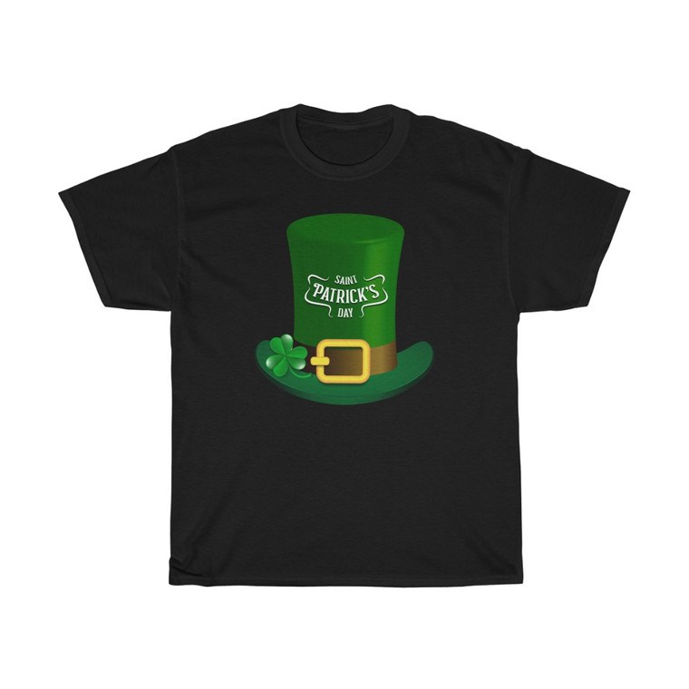 St Patrick's Day Leprechaun Hat Shamrock Unisex Heavy Cotton Tee