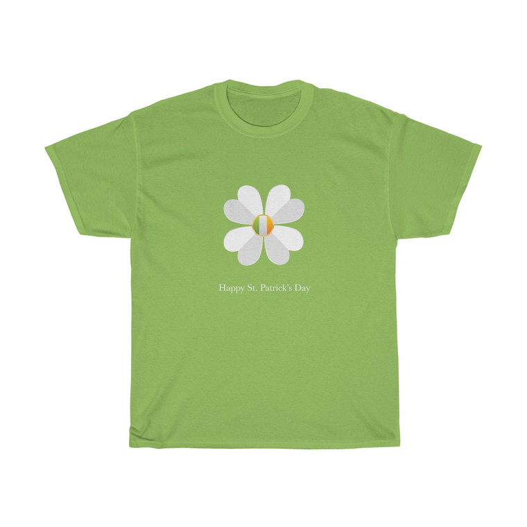 Happy St Patrick's Day Shamrock Flag Unisex Heavy Cotton Tee