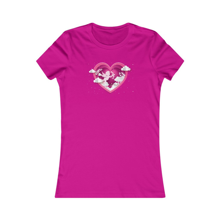 Cupid Bow & Arrow Wings Heart Clouds Valentine's Day Women's Favorite Tee