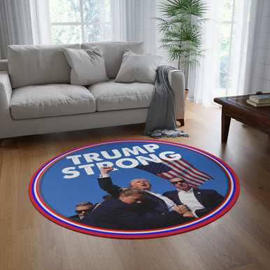 Trump Rug Trump Strong President Donald J Trump Round Rug - SKREW