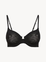 Black underwired bra in nylon_0