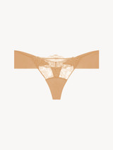 샹티이 레이스 장식의 누드 라이크라 끈 팬티_0