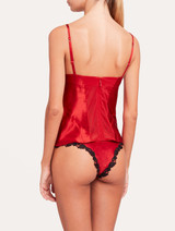 Red corset with frastaglio in silk satin_5
