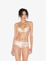 프라스탈리오 자수가 들어간 핑크 실크 푸쉬-업 브라_1