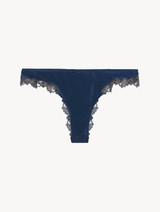 프라스탈리오 자수가 들어간 블루 실크 브라질리언 브리프_1