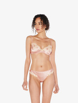 아이보리 프라스탈리오 자수가 들어간 핑크 실크 브라질리언 브리프_5