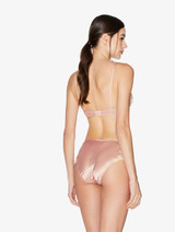 프라스탈리오 자수가 들어간 파우더 핑크 실크 트라이앵글 브라_2