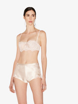 Rose Beige sleep shorts with macramé frastaglio_11