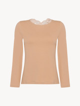 누드 코튼 긴 소매 탑_0