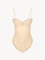 Latte-coloured underwired padded U-bra bodysuit_0