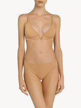 Amaretto-coloured non-wired padded triangle V-bra_1