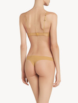 Hazel-coloured non-wired padded triangle V-bra_2