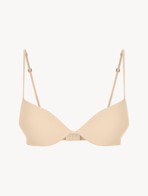 Latte-coloured underwired padded push-up bra_1
