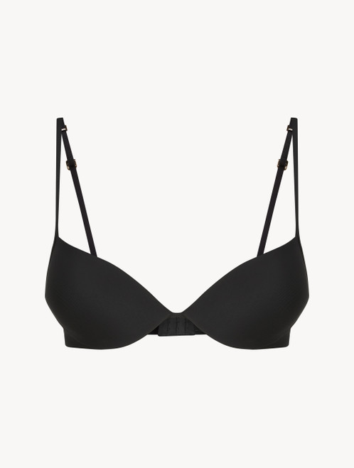 Black underwired padded push-up bra_0
