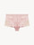 Powder pink silk sleep shorts with frastaglio_1