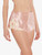 Powder pink silk sleep shorts with frastaglio_3