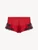 Red silk sleep shorts with frastaglio_0