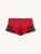 Red silk sleep shorts with frastaglio_1