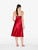 Red silk satin short nightgown with frastaglio_4