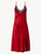 Red silk satin short nightgown with frastaglio_1