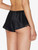 Black silk sleep shorts with macramé frastaglio_8