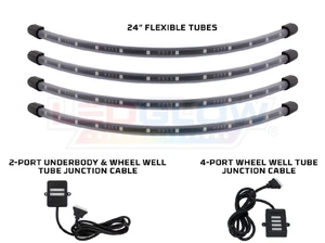 LED GLOW 4PC 24" ADD-ON WHEEL WELL TUBES FOR MILLION COLOR WIRELESS UNDERBODY KITS (LU-A-UB-MW-WW.3)