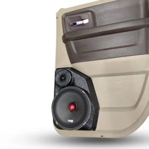 Single 8″ and Single Tweeter Speaker Pods for the Rear Door of a 09-18 Dodge Ram-Dodge Ram Extended Cab Manual Window