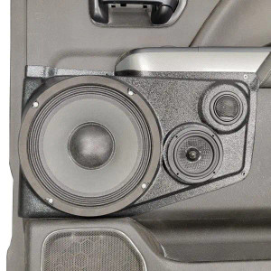 Custom Speaker Pods Single 8″ and Single 3.5″ and Single Tweeter Speaker Pods for the Rear Door of a 14-18 Chevrolet Silverado-GMC